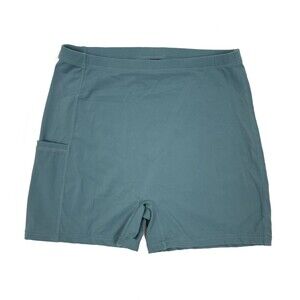 HALARA Softlyzero Airy High Waisted Side Pocket Plain Short XS Cyan Blue NWT B71